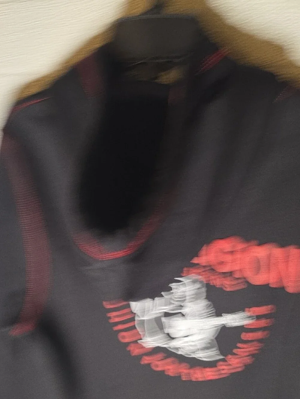 True Religion Black Zip Hoodie Tnl with Red Stitching and Logo M